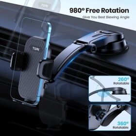 TOPK Fix'Auto – Support Téléphone Universel Tableau de Bord 360°